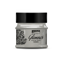 Pentart Glamour Peinture acrylique métallisée 50 ml - Platinum