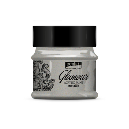 Pentart Glamour Peinture acrylique métallisée 50 ml - Platinum