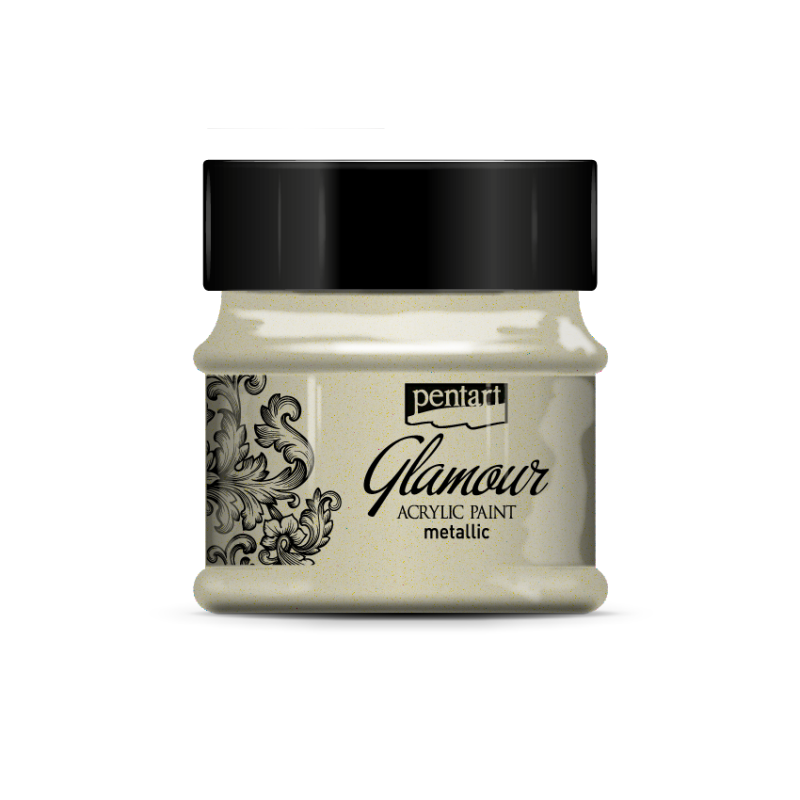 Pentart Glamour Peinture acrylique métallisée 50 ml - Antique Silver