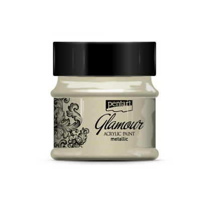 Pentart Glamour Peinture acrylique métallisée 50 ml - Antique Silver