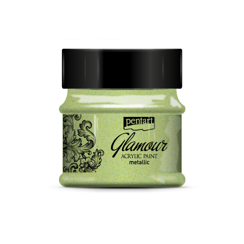 Pentart Glamour Peinture acrylique métallisée 50 ml - Greenish Gold