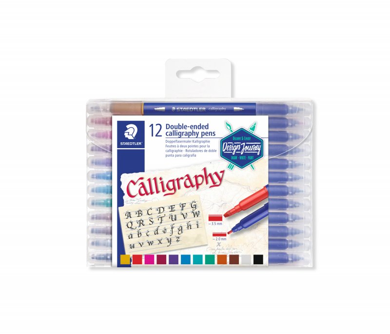 Staedtler Kalligrafiestiften met Dubbele Punt 12 Kleuren Set