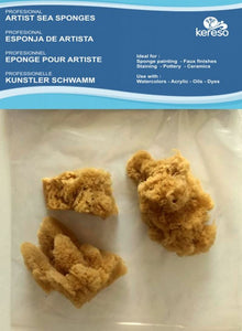 Kereso Natuurlijke Zee Sponzen Fijne Poriën - 3 pièces - 2,5-7,5 cm