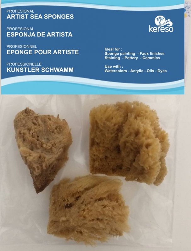 Kereso Natuurlijke Zee Sponzen Ruw - 3 pièces - 5-6,5 cm