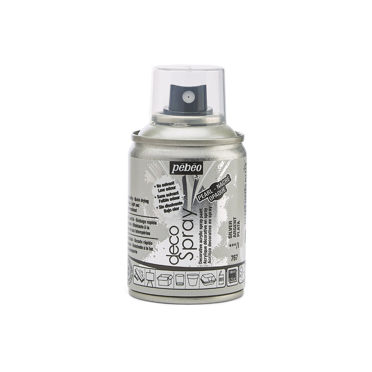 Pebeo Decospray Acryl Decoratieverf 100 ml - Zilver