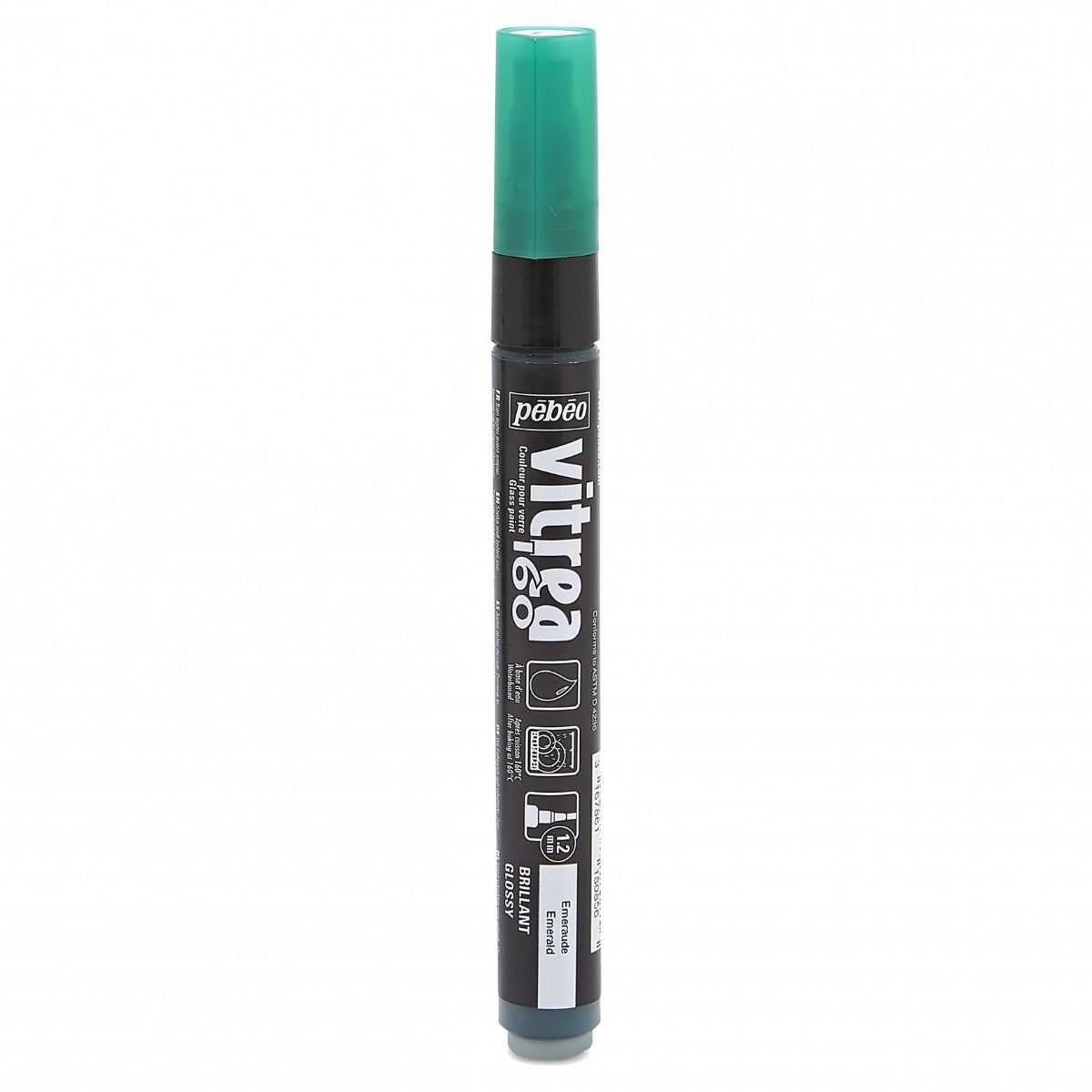 Pebeo Vitrea 160 Transparent Marker Glanzend - Glanzend Smaragd