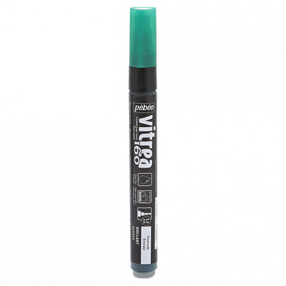 Pebeo Vitrea 160 Transparent Marker Glanzend - Glanzend Smaragd