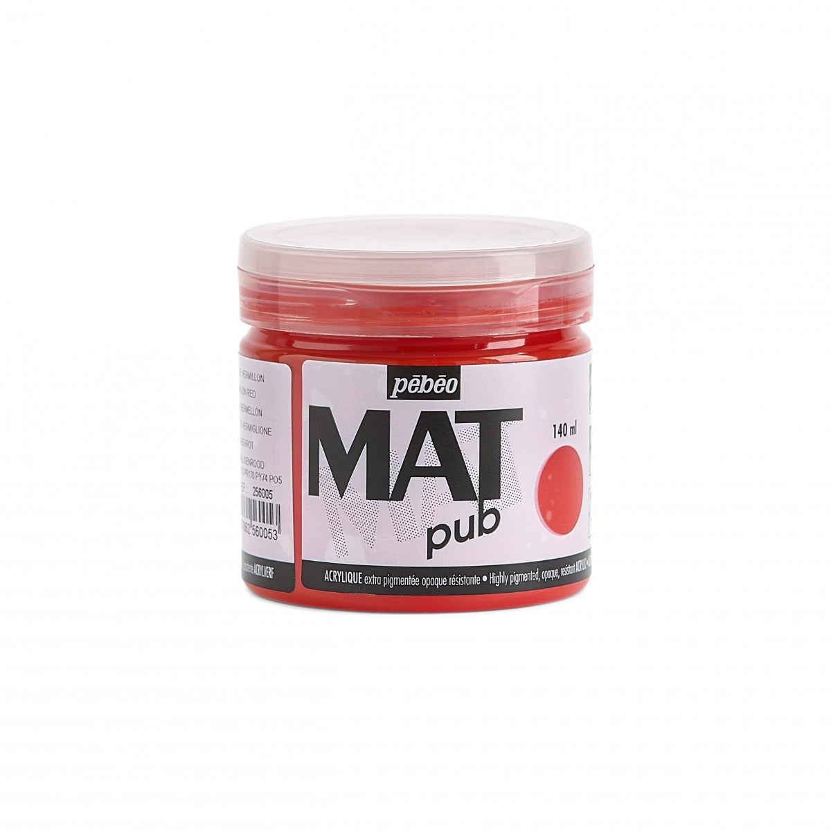 Pebeo Mat Pub Peinture acrylique 140 ml - Vermillon foncé