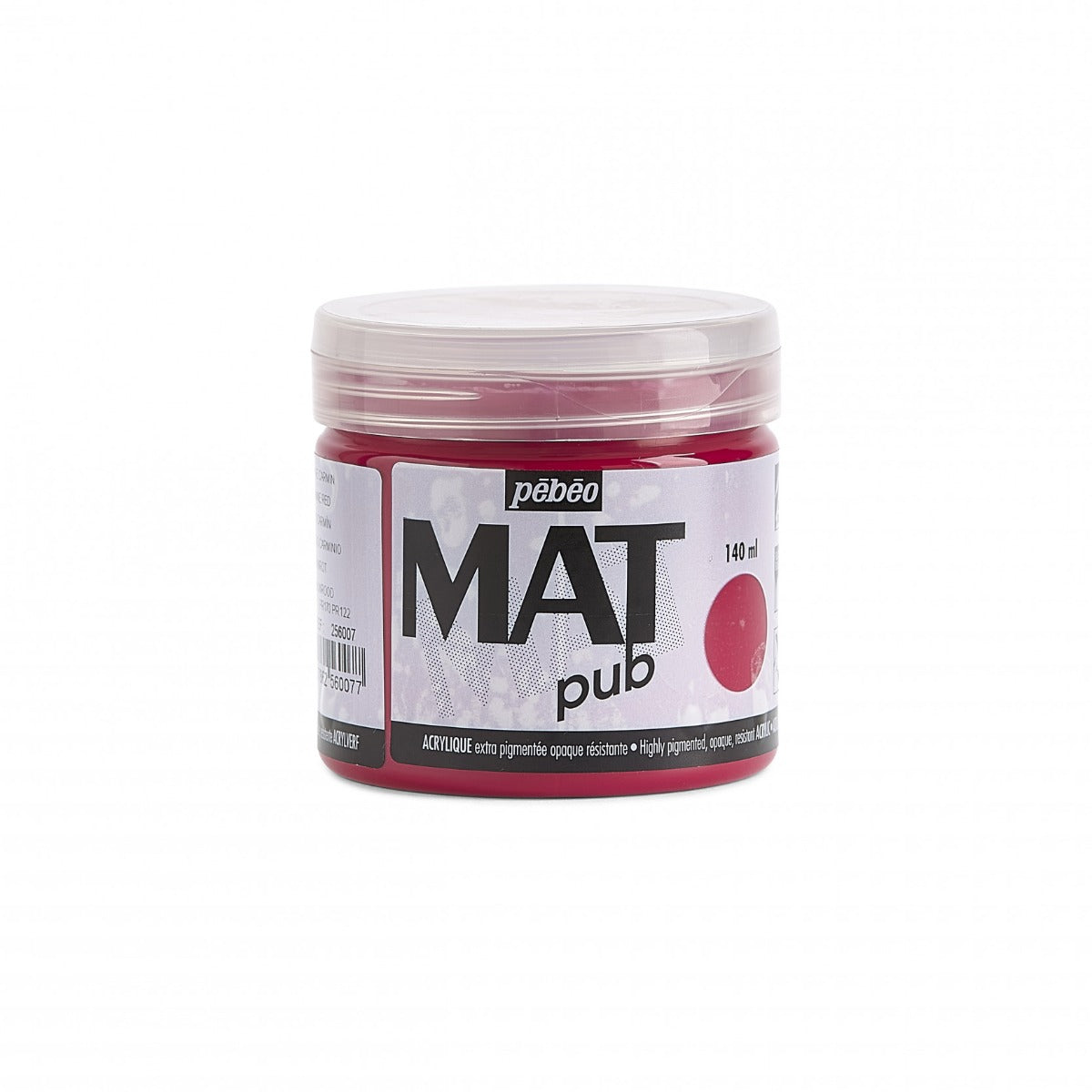 Pebeo Mat Pub Peinture acrylique 140 ml - Karmijnrood