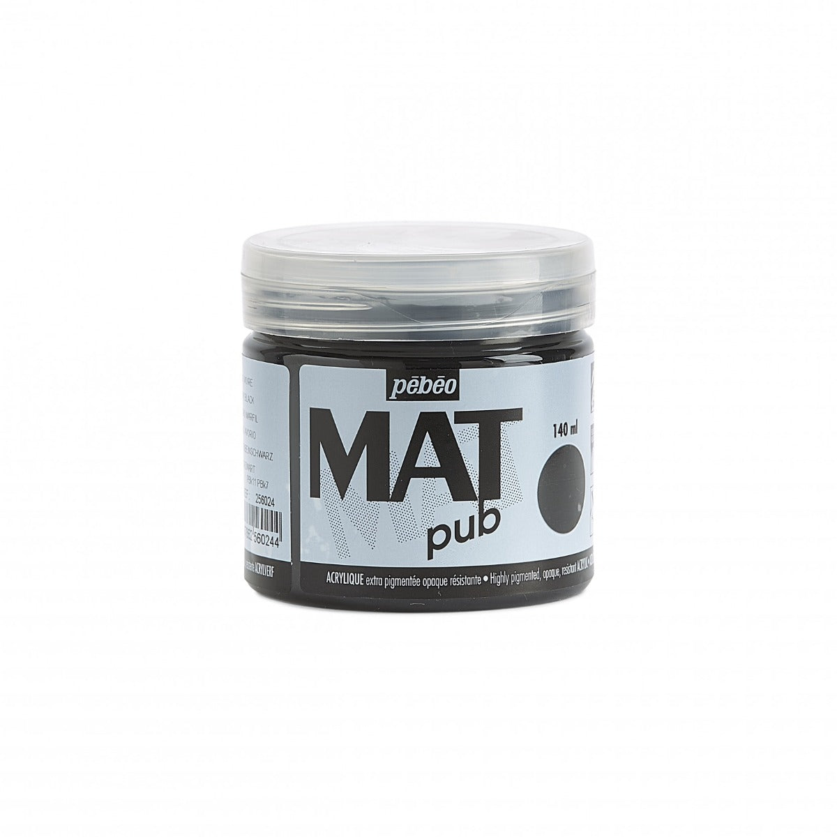 Pebeo Mat Pub Peinture acrylique 140 ml - Ivoorzwart