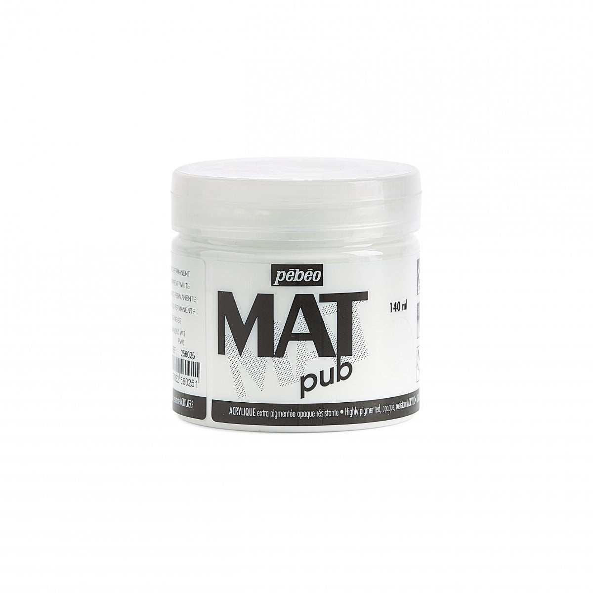 Pebeo Mat Pub Peinture acrylique 140 ml - Blanc permanent