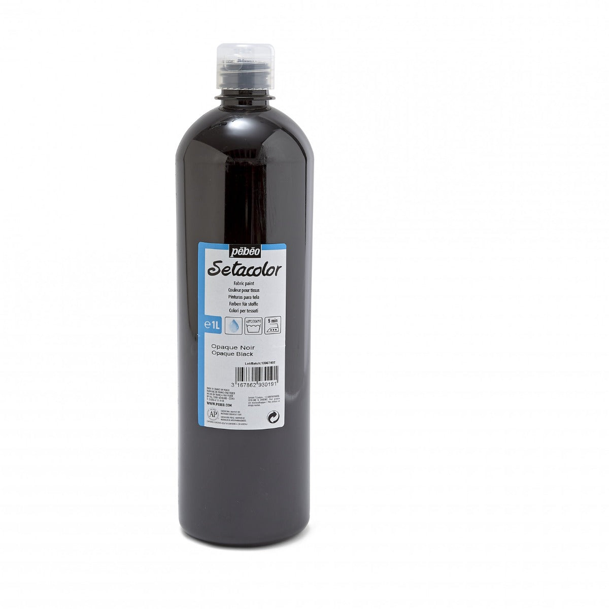 Pebeo Setacolor Opaque Peinture textile 1000 ml - 19 - Noir