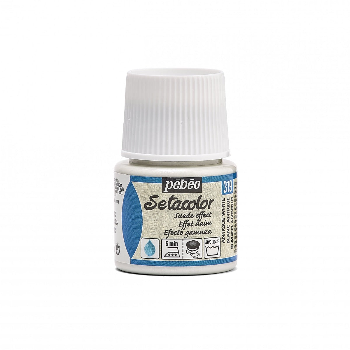 Pebeo Setacolor Opaque Suede Peinture textile 45 ml - Blanc antique