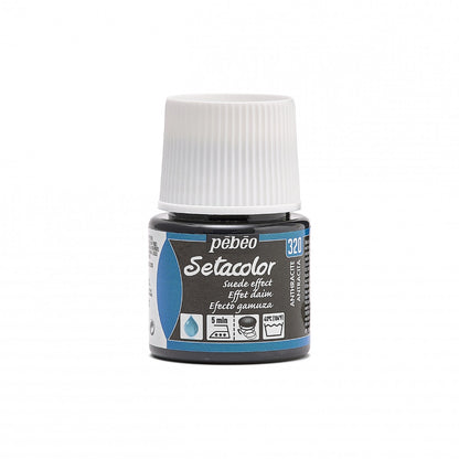 Pebeo Setacolor Opaque Suede Peinture textile 45 ml - Anthracite