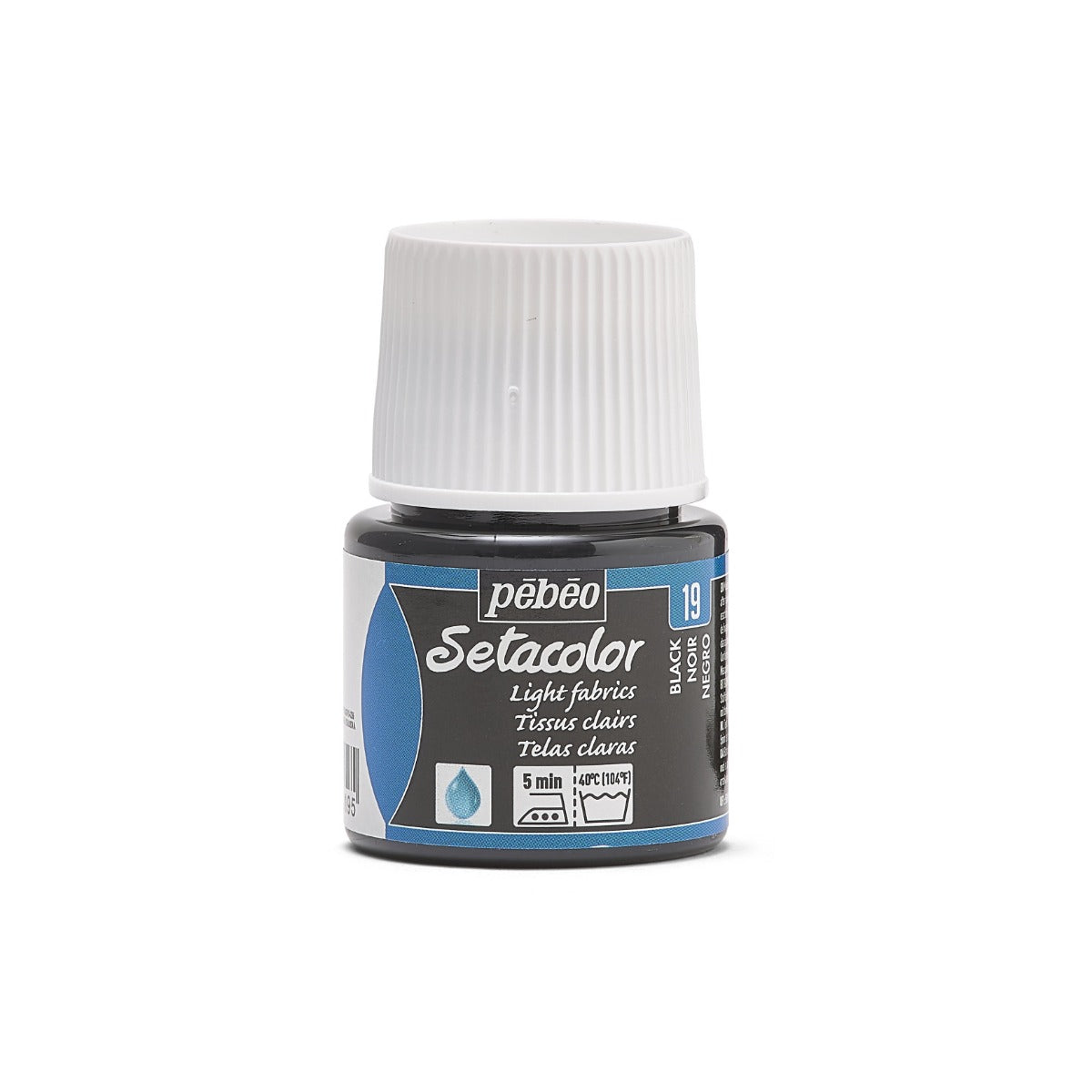Pebeo Setacolor Light Fabric Peinture textile 45 ml - 19 - Noir