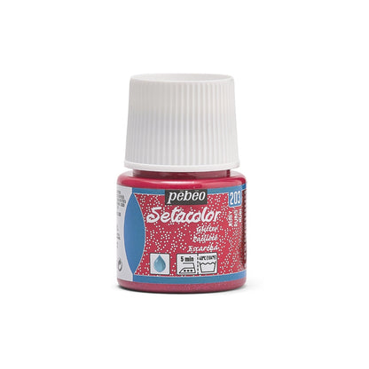 Pebeo Setacolor Glitter Peinture textile 45 ml - Robijnrode