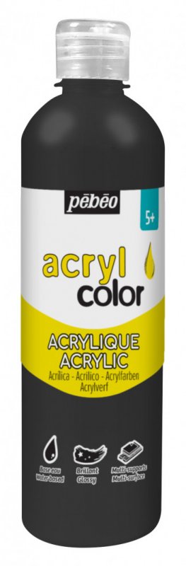 Pebeo Acrylcolor Peinture acrylique fluide 500 ml - Noir