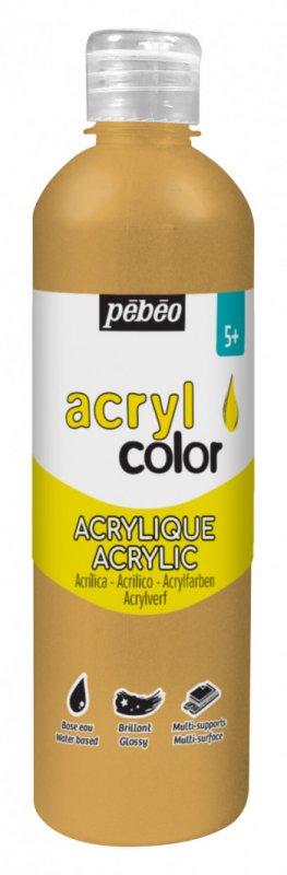 Pebeo Acrylcolor Peinture acrylique fluide 500 ml - Or