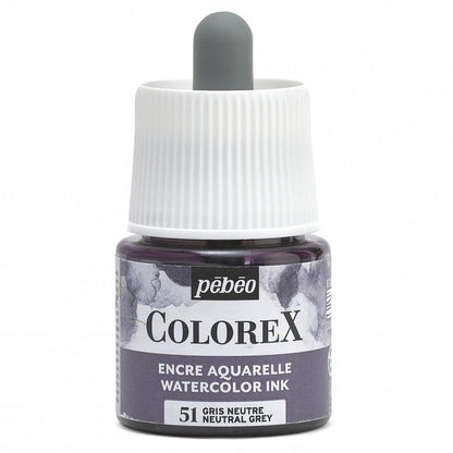 Pebeo Colorex Encre aquarelle 45 ml - 51 - Gris neutre