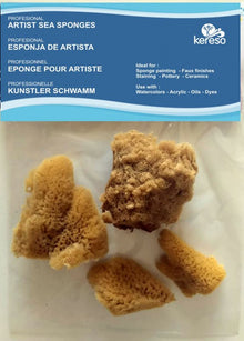 Kereso Natuurlijke Zee Sponzen Fijne Poriën - 4 pièces - 2,5-8,5 cm
