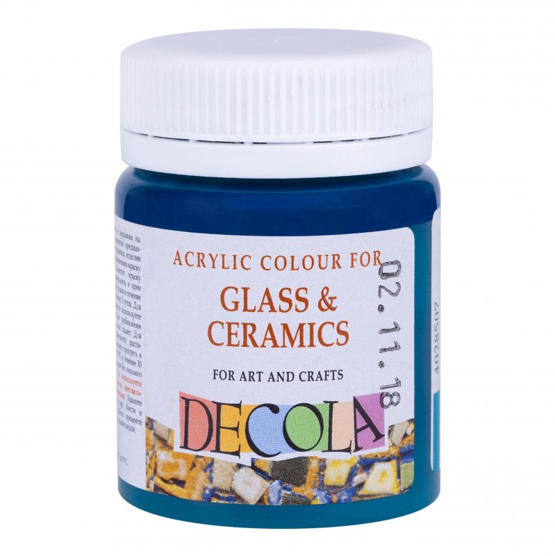 Decola Glass & Ceramics Peinture acrylique 50 ml - Turquoise Blue