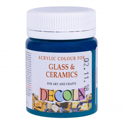 Decola Glass & Ceramics Peinture acrylique 50 ml - Turquoise Blue