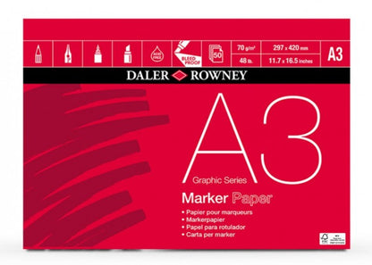 Daler-Rowney Graphic Series Marker Pad 70 gsm - A3 - 50 feuilles
