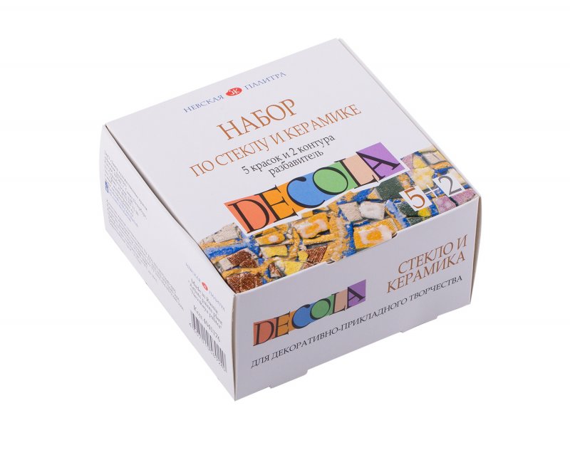 Decola Glass & Ceramics Paint Sets - 5 x 20 ml + liners + thinner