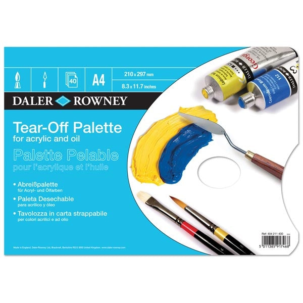 Daler-Rowney Scheurpalet - Olie/Acryl A4 - 40 feuilles