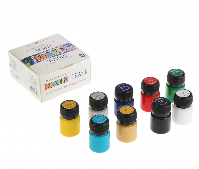 Decola Textile Paint Sets - 9 x 20 ml