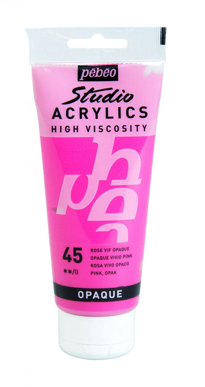 Pebeo Studio Peinture acrylique 100 ml - 45 - Opaque Rose vif