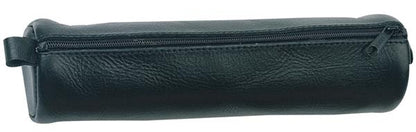 Alassio Leather Zip Lock Pen Case - Black - 21 x 6 cm