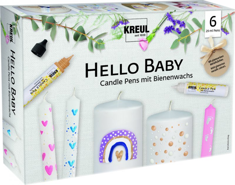 Kreul Stylos pour cire de bougie Sets - Hello Baby - 6 pennen