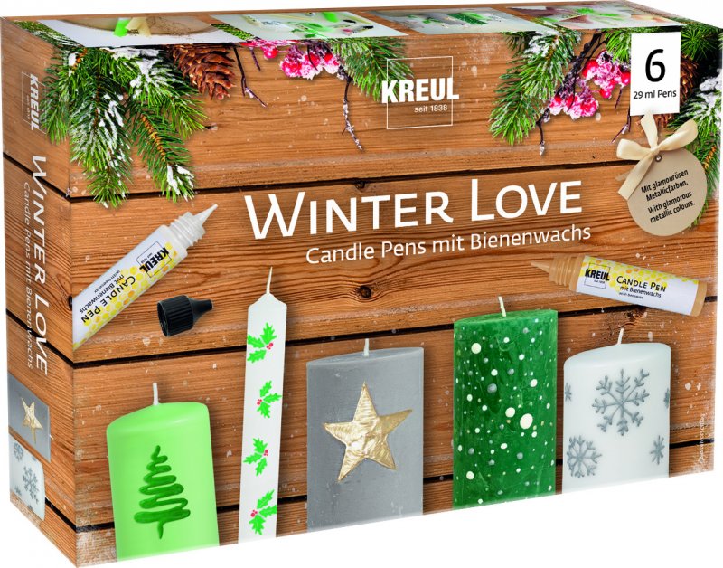 Kreul Stylos pour cire de bougie Sets - Winter Love - 6 pennen