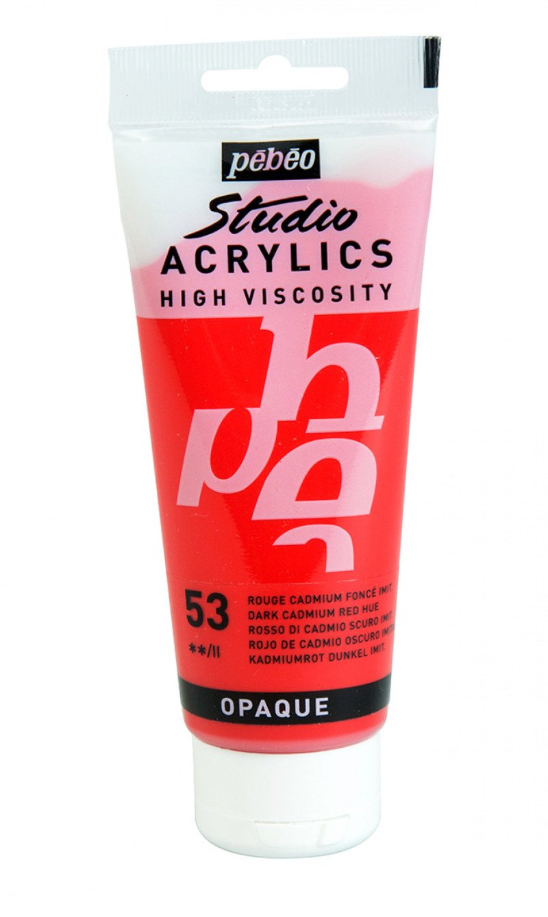 Pebeo Studio Peinture acrylique 100 ml - 53 - Rouge de cadmium foncé (imitation)
