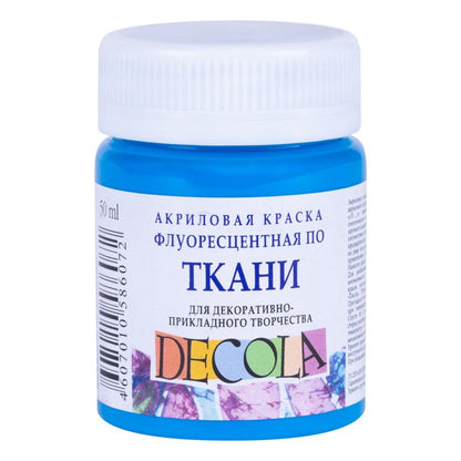 Decola Fluorescent Textile Paint 50 ml - Bleu