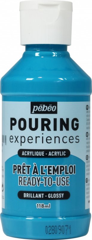 Pebeo Pouring Experiences Glanzend Acryl 118 ml - Turkooisblauw