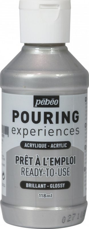 Pebeo Pouring Experiences Glanzend Acryl 118 ml - Argent