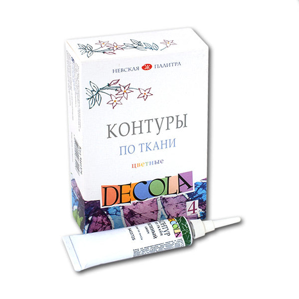 Decola Textile Liner Sets - Coloured outlines - 4 x 18 ml
