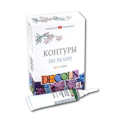 Decola Textile Liner Sets - Coloured outlines - 4 x 18 ml