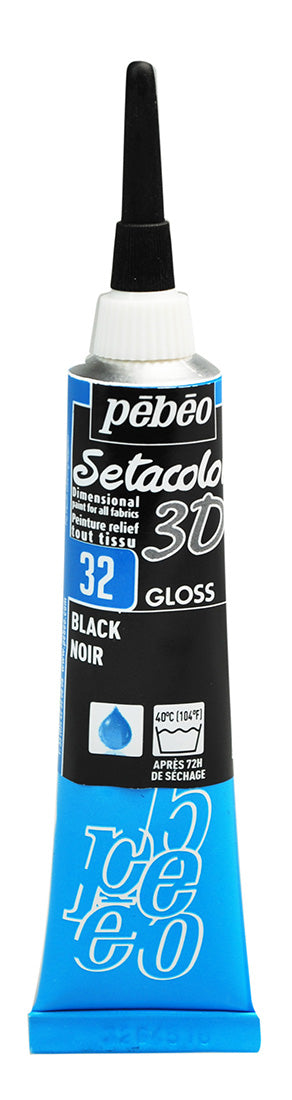 Pebeo Setacolor 3D Liner Glanzend 20 ml - Noir