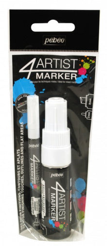 Pebeo 4Artist Oil Marker Sets - Duo-set 2 mm + 8 mm - Blanc
