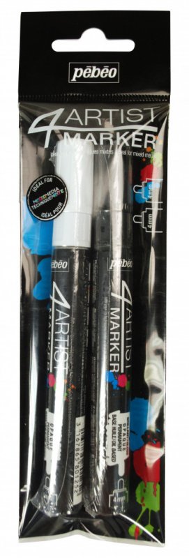 Pebeo 4Artist Oil Marker Sets - 4 mm punten set - Noir & Blanc
