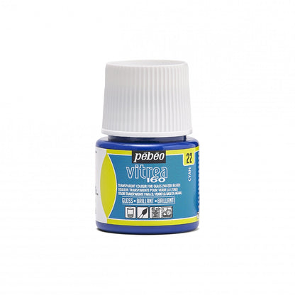 Pebeo Vitrea 160 Peinture sur verre 45 ml Glanzend - 22 - Cyaan