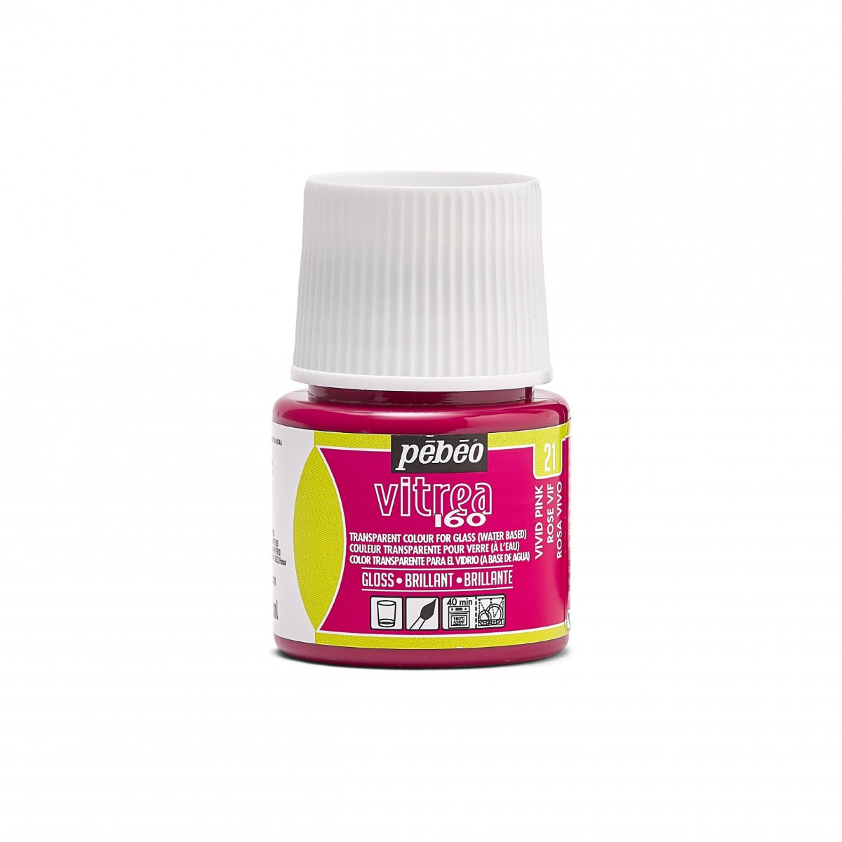 Pebeo Vitrea 160 Peinture sur verre 45 ml Glanzend - 21 - Rose vif