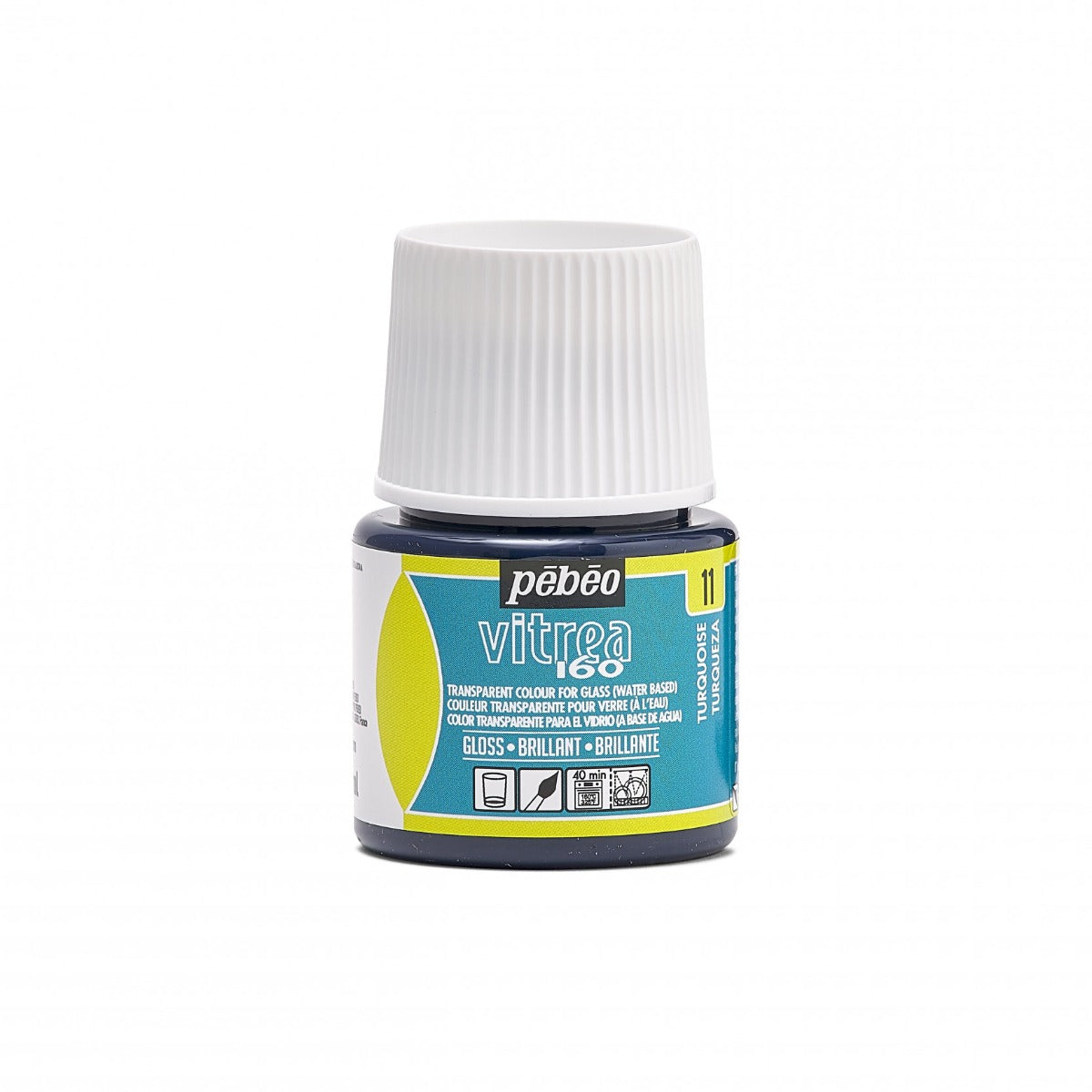 Pebeo Vitrea 160 Peinture sur verre 45 ml Glanzend - 11 - Turkoois