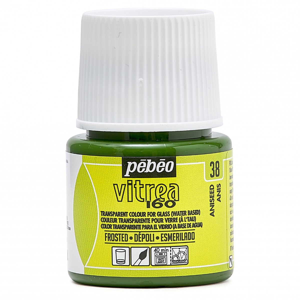 Pebeo Vitrea 160 Peinture pour verre dépoli 45 ml - 38 - Anijsgroen Matglas