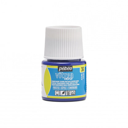 Pebeo Vitrea 160 Peinture pour verre dépoli 45 ml - 36 - Azuurblauw Matglas