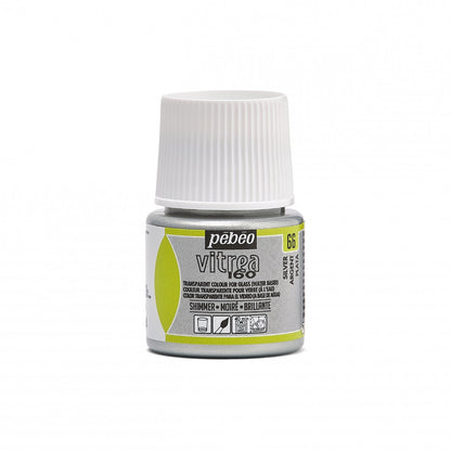 Pebeo Vitrea 160 Moiré Peinture sur verre 45 ml - 66 - Argent Moiré