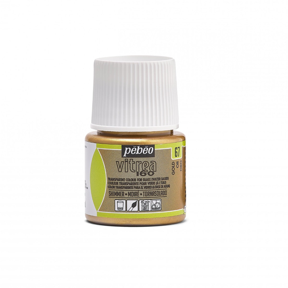 Pebeo Vitrea 160 Moiré Glasverf 45 ml - 67 - Goud Moiré